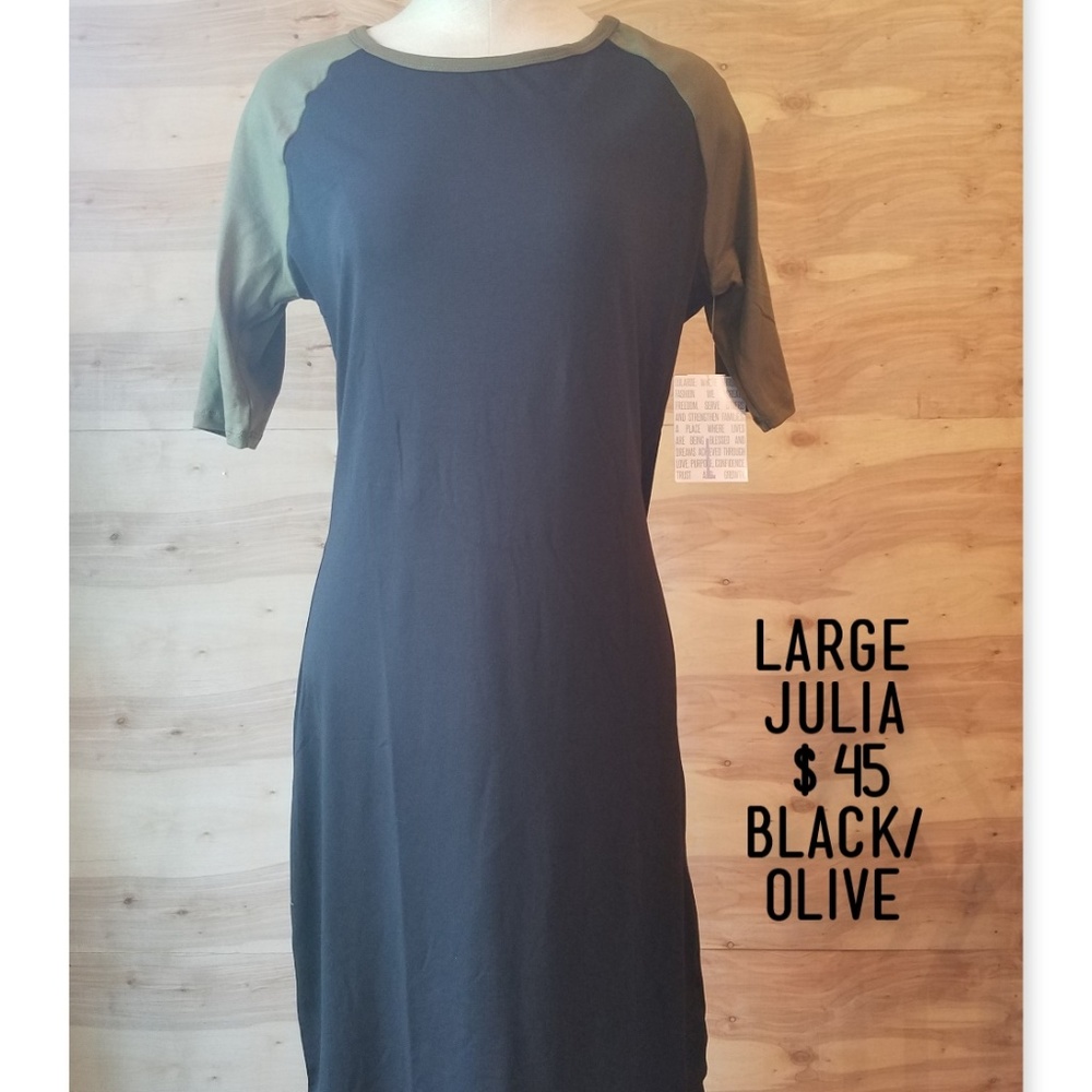 NWT LuLaRoe Julia Dress BLACK and Olive NWT